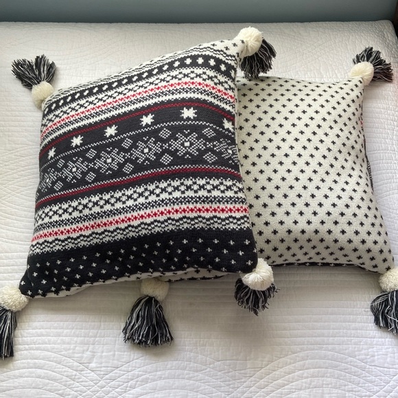 Brooks Brothers Fair Isle Sweater Knit Accent Pillow Covers Set of Two - Picture 8 of 16